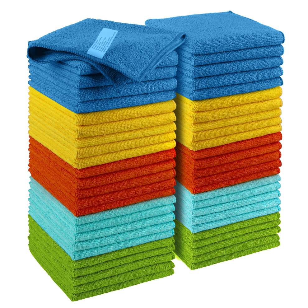 Aidea Microfibre Cleaning Cloths 50 Pack, Premium All-Purpose Car Cloth, Lint Fr 5003452262687
