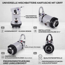 Duscharmatur 1/2 Zoll Einhebelmischer mit Zulauf- und Ablaufrohren Sowie Sprinkleranlage für Wohnmobile