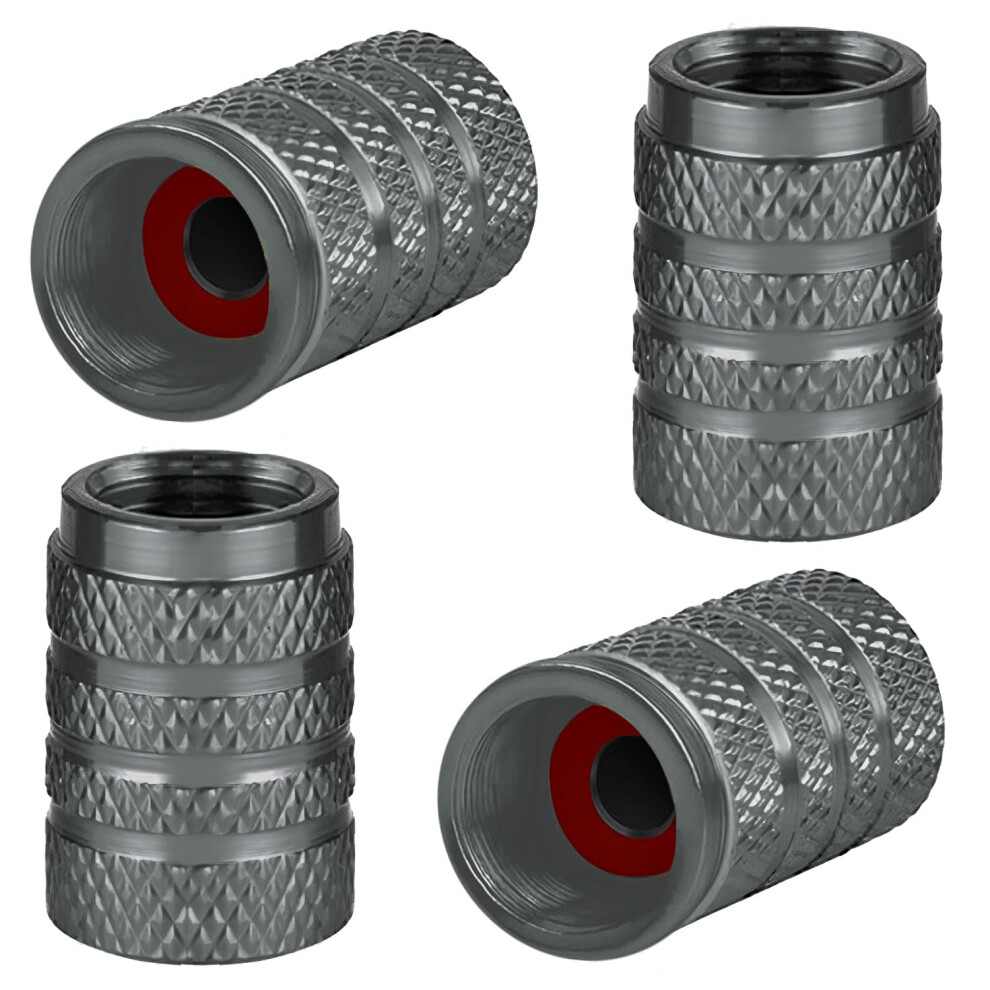 4Pcs Aluminum Tire Valve Stem Caps Metal Car Dust Caps For Car Tyres Universal Tyre Valve Caps Car Caps With Gasket For Motorbike, Trucks, Bike, Elec 7410912120452