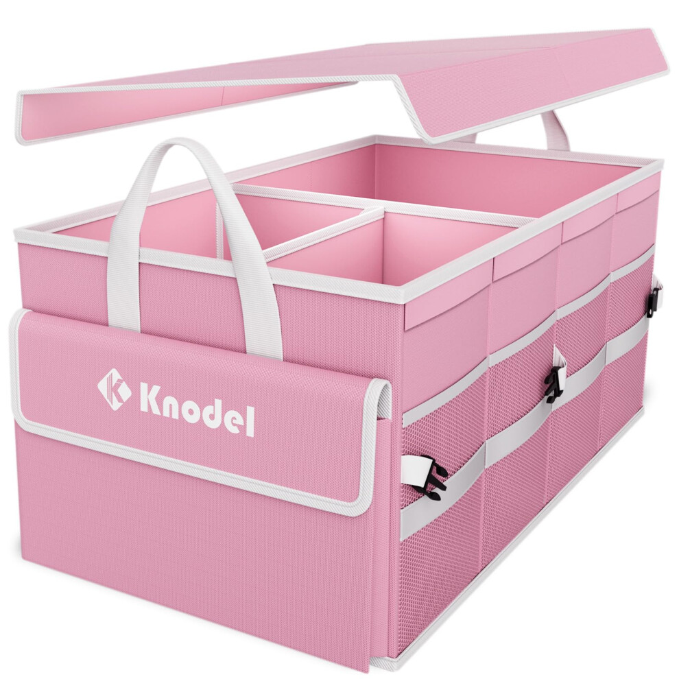 K Knodel Car Boot Organiser With Foldable Cover, Car Storage Box And Bag, Large Boot Tidy, Car Organiser For Vehicle And Suv (Medium, ) Pink 9005513130115