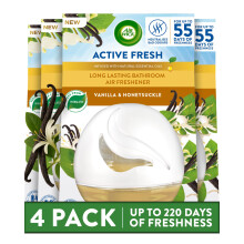 Air Wick Vanilla Honeysuckle Gel Freshener, Pack of 4, Long-Lasting Odour Eliminator up to 55 days, Home Fragrance, Multi-Pack Scented Gel for Kitche