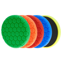 QWORK 5-Piece Foam Polishing Pads, 5-Inch Reusable Car Polishing Sponges for Polishing Waxing Sealing Glaze, Use with Eccentric Machines
