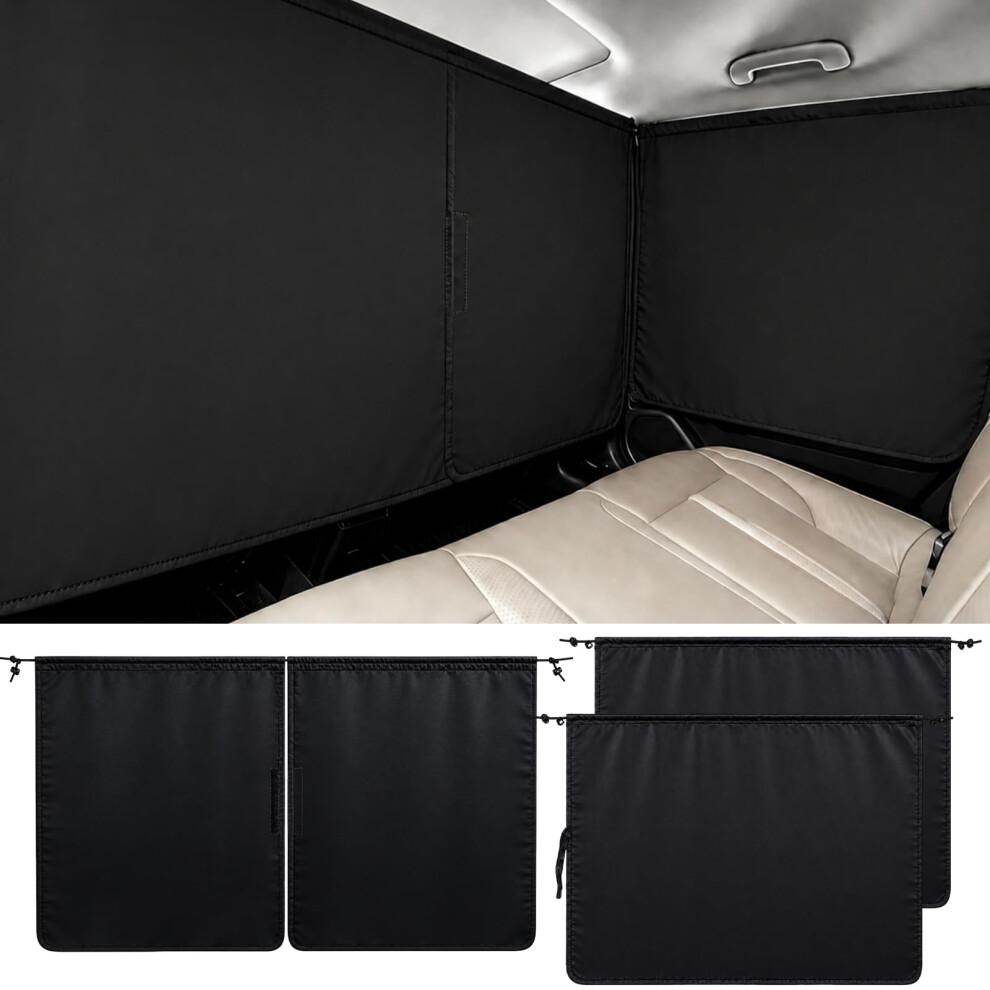 Car Divider Privacy Curtains, Universal Vehicle Blackout Window Covers, Sun Shades For Car Front, Rear And Side Windows, Removable Partition Curtains 4950465605424