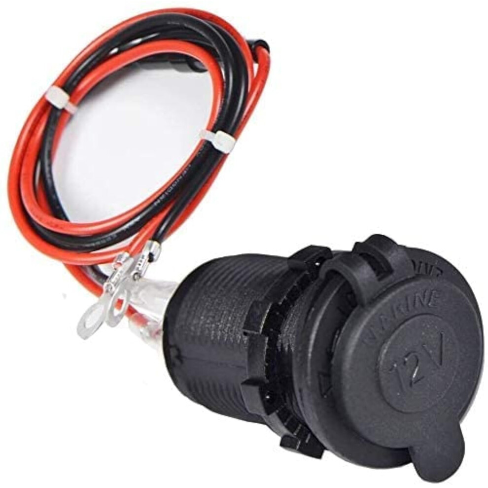 Cigarette Lighter Socket, Enisina Waterproof Marine Grade 12V/24V Dc Lighter Socket Plug Outlet For Boat Motorbike Car,With 0.6M Connection Cable 5005613345666