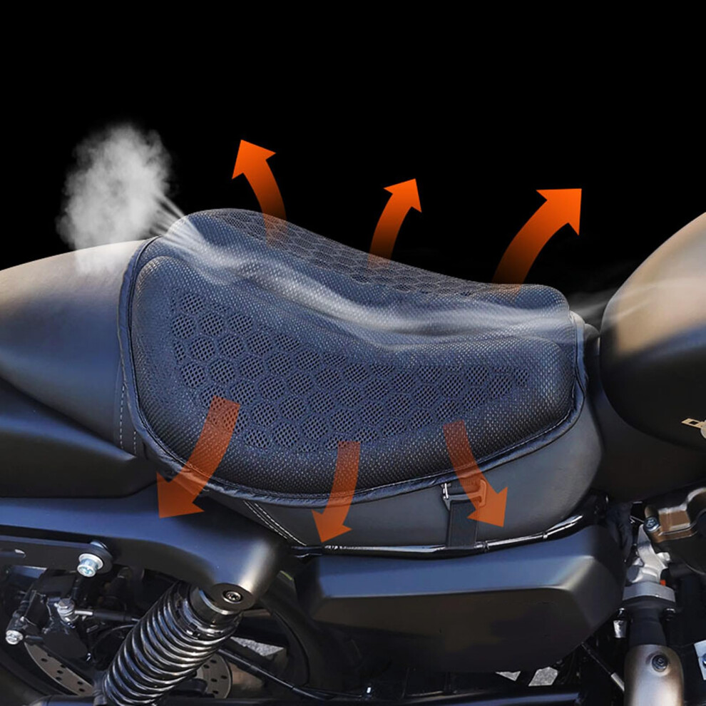 Motorcycle Seat Cushion,3D Honeycomb Comfort Mesh Air Motorcycle Seat Cushion,Universal Nonslip Motorbike Seat Cushion,Shock Absorption& Breathable M 7085303571719