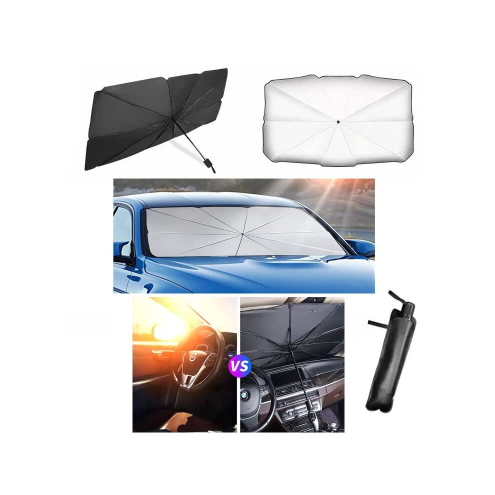 Car Windshield Sunshade Umbrella - Foldable Windscreen Sun Shade Blocks Uv Ray, 140Cm X 78Cm Large 9123301719820