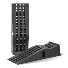 Amazon Basics Car Loading Ramps Heavy Duty Plastic, Load Capacity 2948kg per Pair (1474kg Each), Anti-Slip Rubber Base, Textured Surface, Set of 2, B