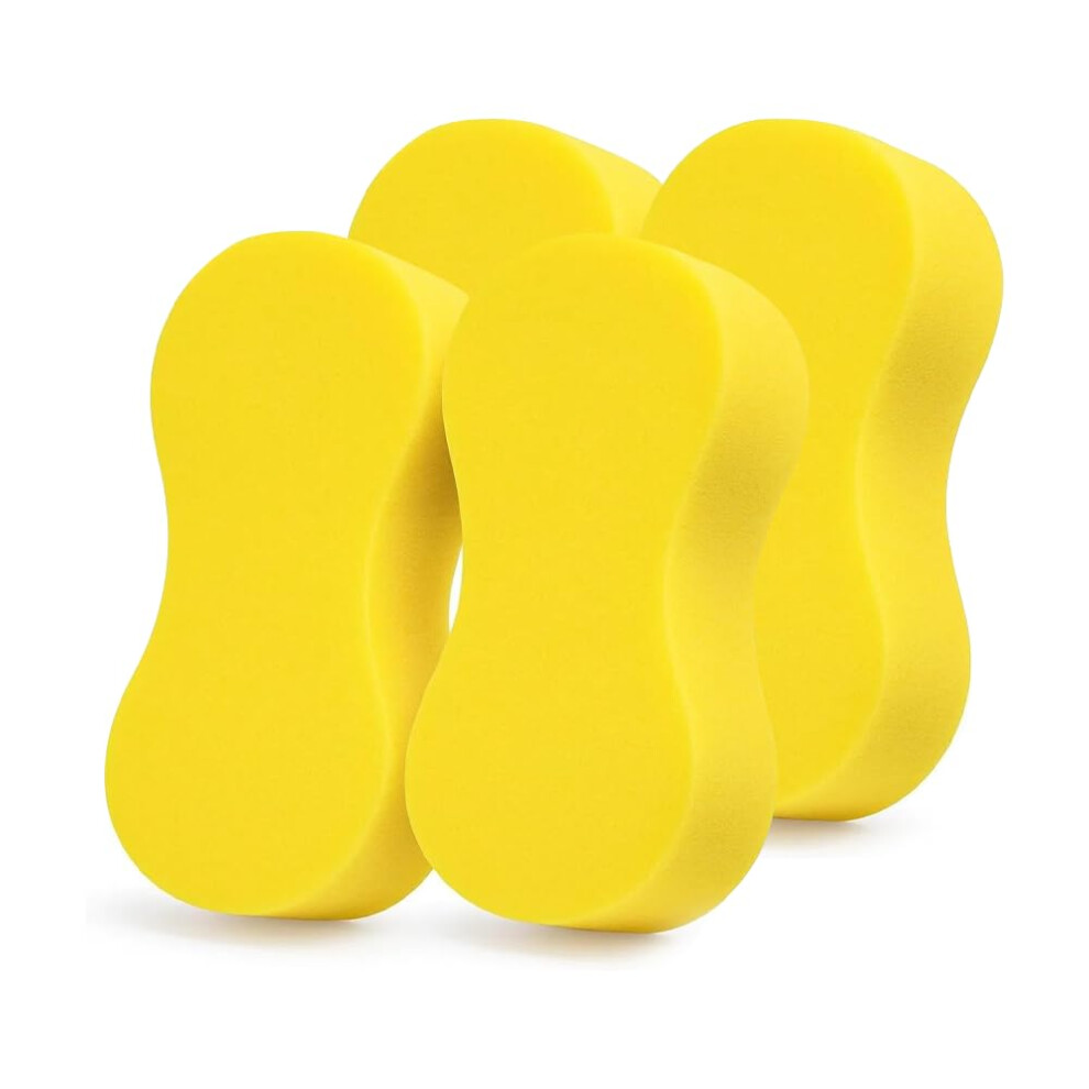 Jumbo Car Wash Sponge Pack Of 4 Extra Large - Anti-Scratch Super Absorbent Multi-Purpose Cleaning Sponges For Car Exterior, Windows, Wheels, Windscre 8116453385747