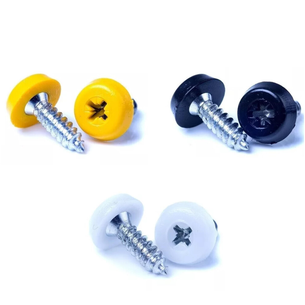 Yuva Number Plate Screws Kit Â Oversized Plastic Top Bolts Â License 5005388675814