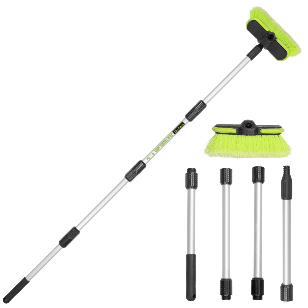 65Â165Cm Car Wash Brush Long Handle Soft Bristle Scrub Cleaning Mop With 4 Hand-Held Places Extendable Washing Brushes Broom Kit For Rv Boat Truck S 5008637587920