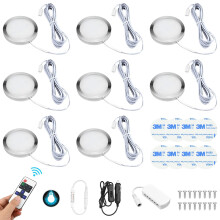 CECOMBINE 8Pcs Interior LED Spot Lights, 12V Roof Spot Universal Dimmable Positive White Lighting with Splitter Adapter & Wireless RF Remote for T4 T