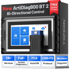 TOPDON ArtiDiag800BT 2 OBD2 Scanner, Full System Bidirectional Car Diagnostic Tool, 28+ Functions, AUTOVIN, FCA AutoAuth CAN-FD Protocol, Wireless Blu