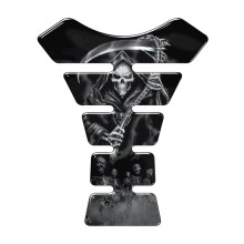 Grim Reaper Black and White 3D Gel Domed Tank