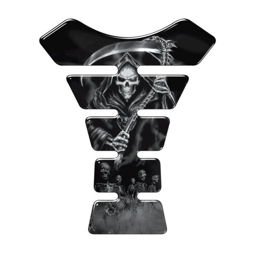 Grim Reaper Black and White 3D Gel Domed Tank