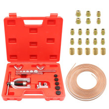RUIZHI Brake Pipe Flaring Tool, Brake Flaring Tool Set for Flaring Brake Lines, 7.62m Ø 4.75mm Brake Line with 16 Connections + 5 Connectors, Ideal f