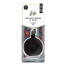 FRSH Scents FR1355 Velvet Rose & Oud Luxury Card Air Freshener – Lifespan of up to 30 Days – Ideal for rear-view mirrors and hanging handles – T