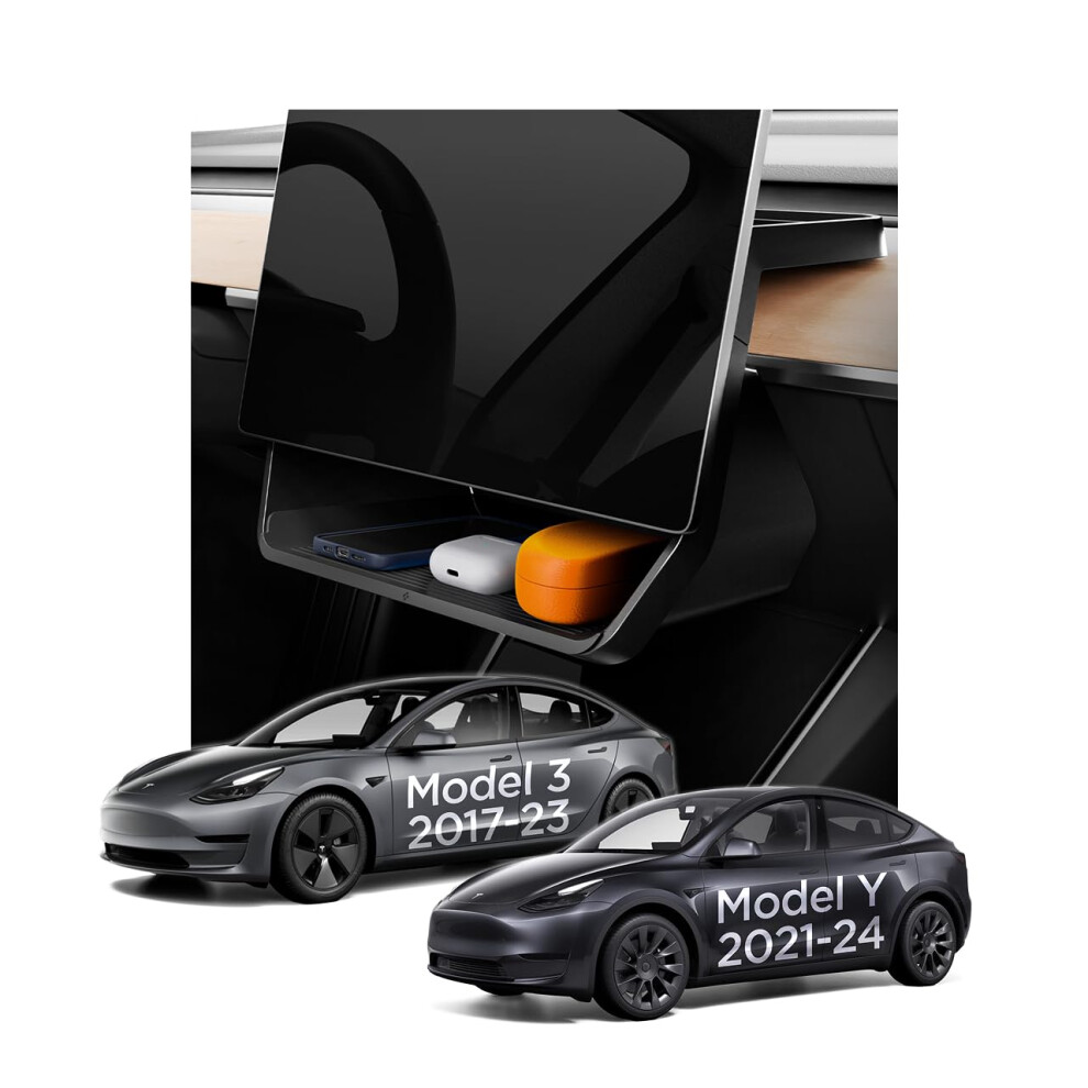 Spigen Tesla Model 3 2021-2023 And Model Y (~2024) Under Screen Centre Console Storage Organizer Tray, Smart Storage, Silicon Padd