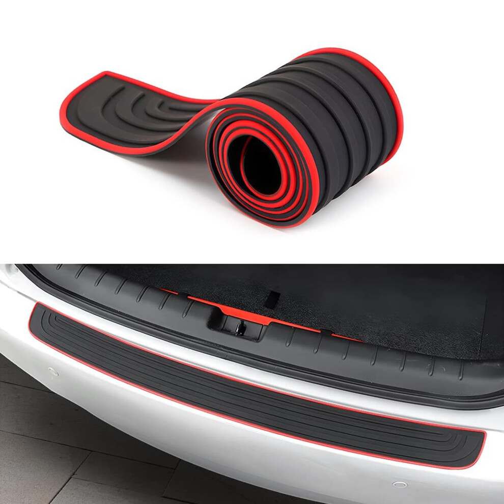 Carbon Car Rear Bumper Protector,Bumper Protector Strip,Universal Flexible Bumpers Guard Protectors For Car Pickup Truck Suv ( 35.4" X3") Black 1379276441459