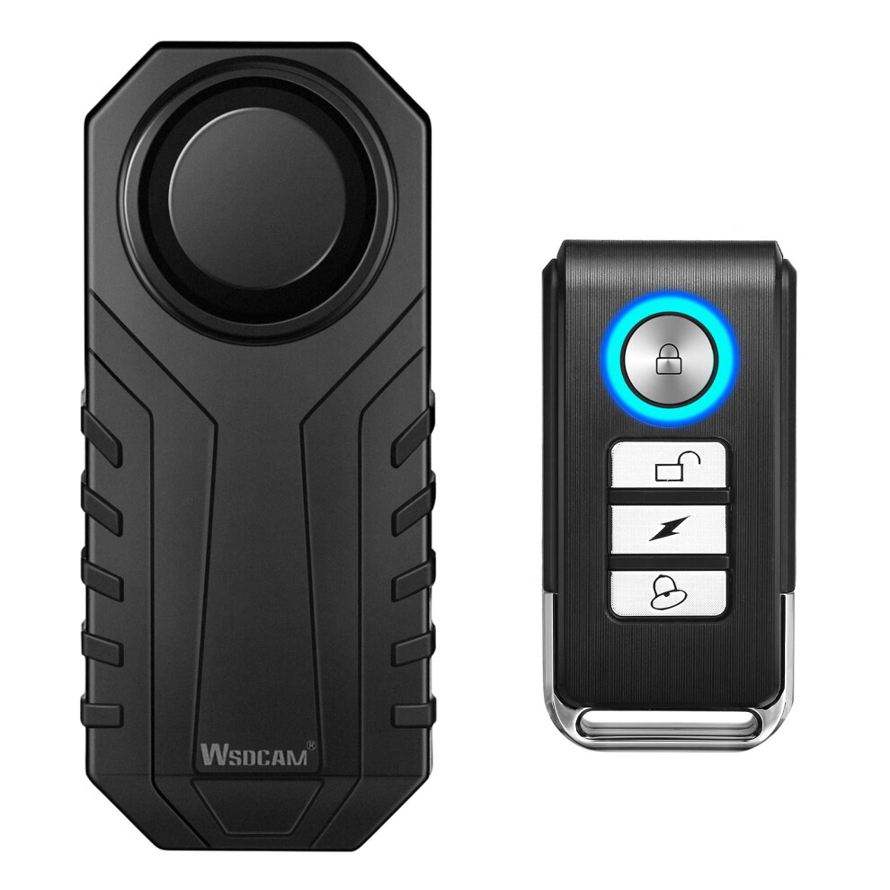 Wsdcam 113Db Bike Alarm Wireless Vibration Motion Sensor Waterproof Motorcycle Alarm With Remote 7354748307512