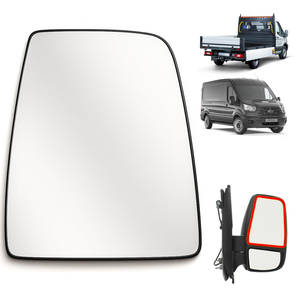 Nimova Right Non-Heated Upper Wing Mirror Glass With Backing Plate For Ford Transit Mk8 2014–2024 – Unheated Right Driver Side | Oem Bk31
