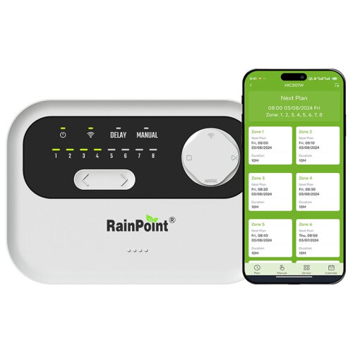 Rainpoint WiFi Irrigation Controller 8-Zone for  Home Garden Watering System Sprinkler Programmer Timer Drip EU Plug 2