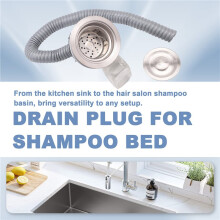 Drain Plug Stainless Steel Sink Plug, Hair Salon Shampoo Basin Drain Plug, Sink Plug with Hair Catcher for Shampoo Bed
