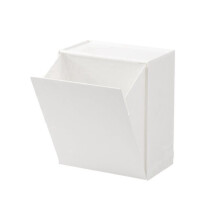 Square Wall-Hung Storage Box Bathroom Semi-Flip Paper Towel Garbage Bag Multifunctional Shelf