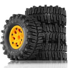 4pcs 130mm 2.2Inch Beadlock Wheel Rim Rubber Tire Set for 1/10 RC Crawler Car Axial SCX10 Wraith RR10 Capra RBX10 TRX4,B
