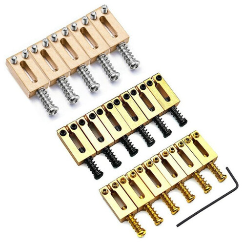 6 Set Bridge Saddle for Solid Brass Electric Guitar Bridge Bridge Code String Pull String Code String Saddle (Silver) 1