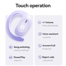 Wireless Earbuds with Earhooks Built-in Mic Earphones BT 5.4 Headset Ear Buds for Sports Running Workout Gym Skin Color