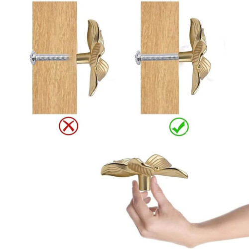 Flower Drawer Knobs Petal Cabinet Knobs Dresser Knobs Furniture Drawer Pulls Handles for Wardrobe Door Pulls Old Gold 2