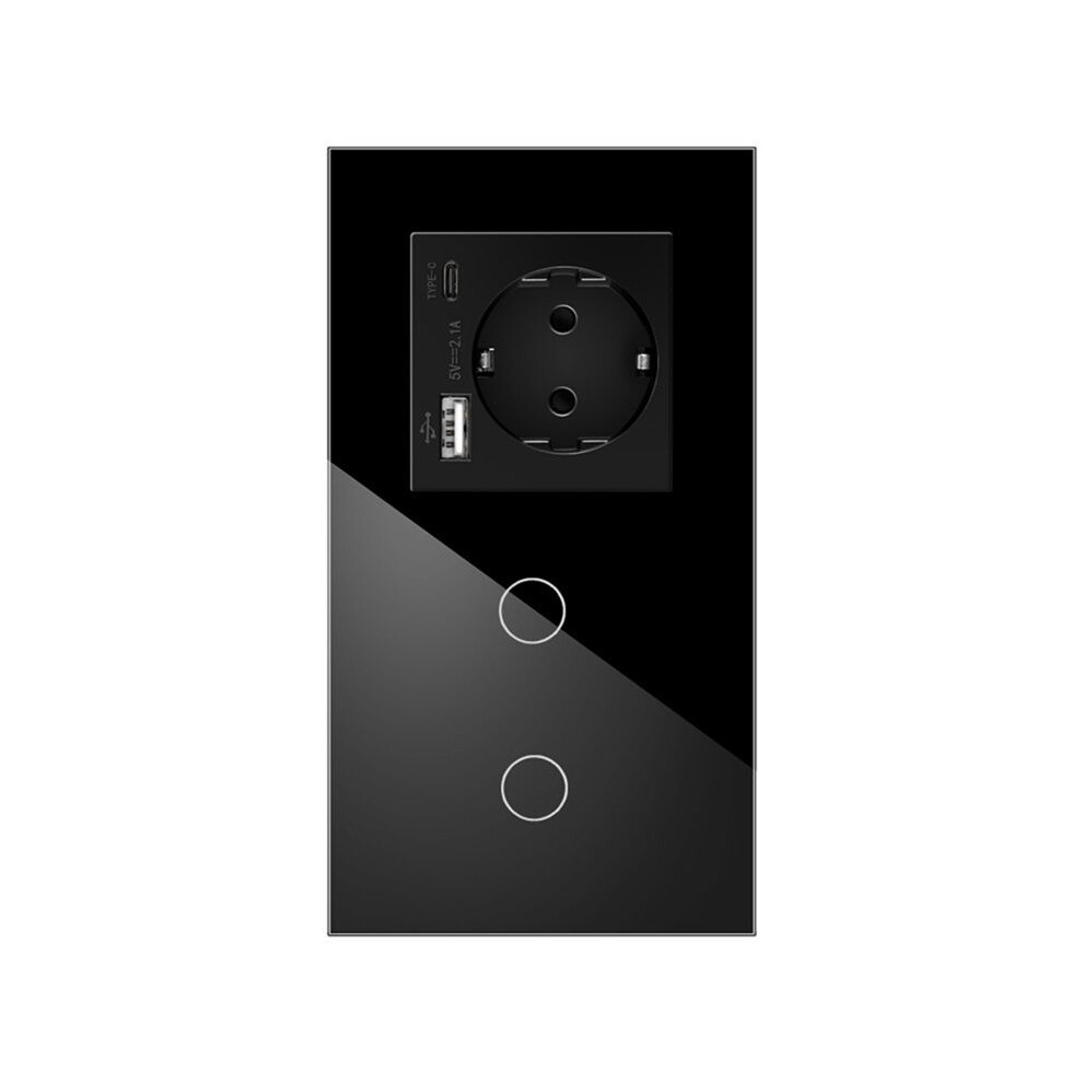 Photos - Security Sensor Jojomino 16A Wall Power Socket Touch Sensor Europe Russia Spain Germany Crystal Glass Panel Home Improvement B EU Plug 