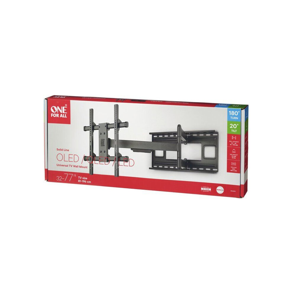 Support Tv Mural - One For All Solid Extreme Wall Mount - 180 Adjustable - 32-77'' - Vesa 400 Max 8716184077098