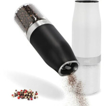 2er Set elektrische Mühlen - ADE - MILL - Glas/Kunststoff - H 18,3 cm - Schwarz & Weiß