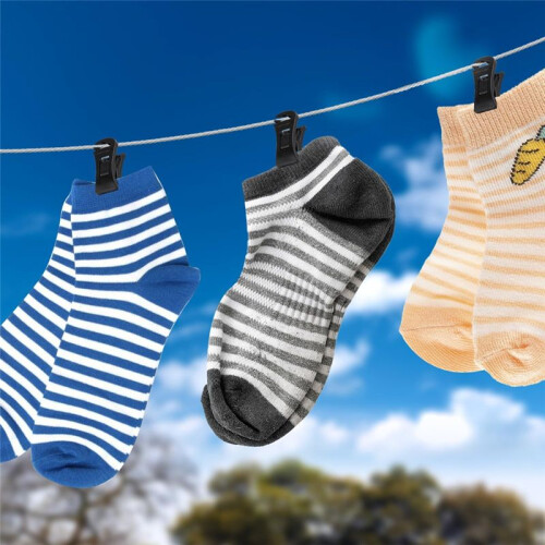60-Pack Sock Clips for Laundry, Portable Sock Holders with Hooks for Washing Machine and Dryer 2