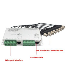 Transmissor de Par Trançado de 8 Canais com Cabo Integrado, Cabo BNC para RJ45 Ethernet Transmissor HD para Vídeo de Vigilância
