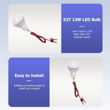 E27 12W LED Emergency Light Bulb Camping Hunting Outdoor Lamps Light 12V