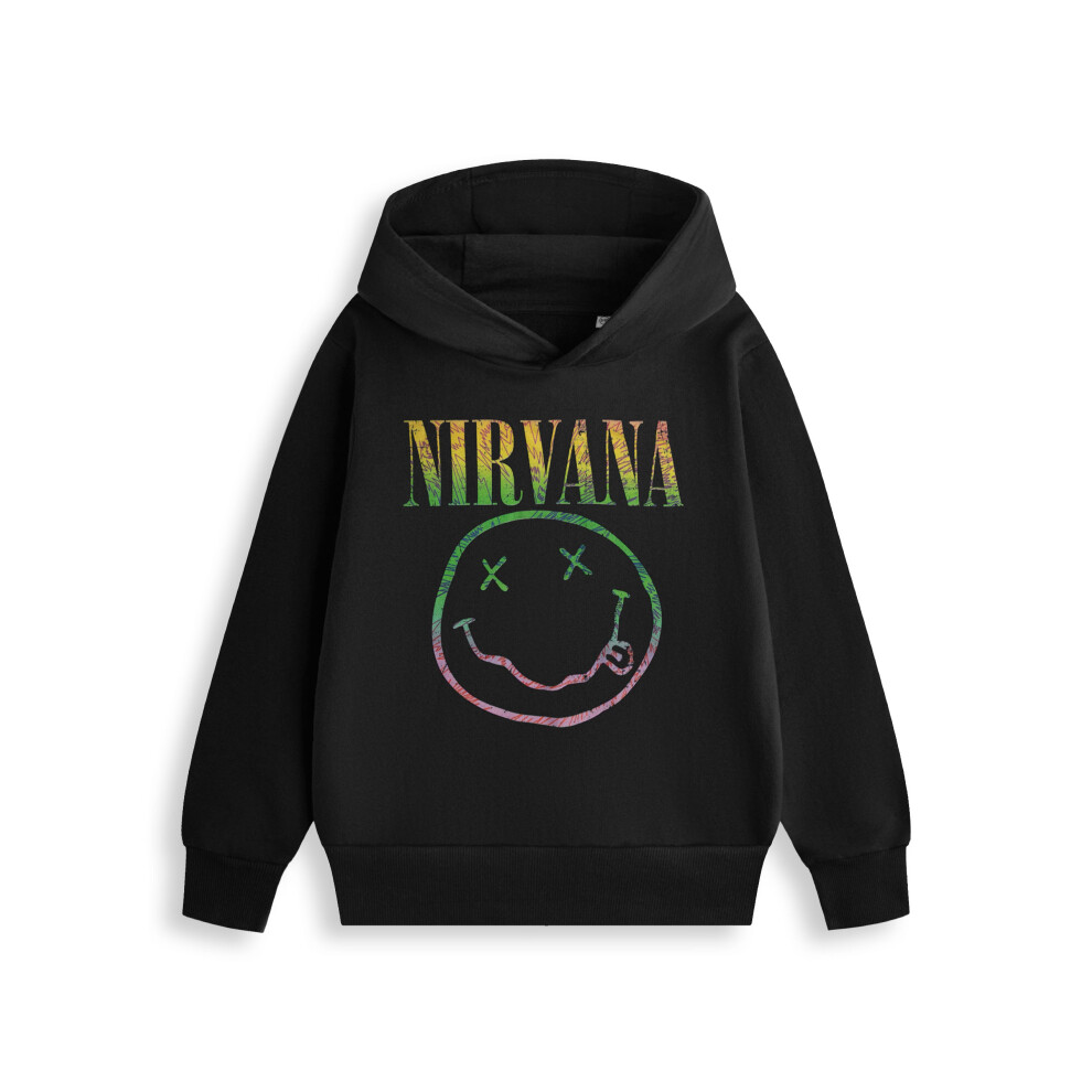 Nirvana (11-12 Years) Hoodie (Unisex Kids ) Black