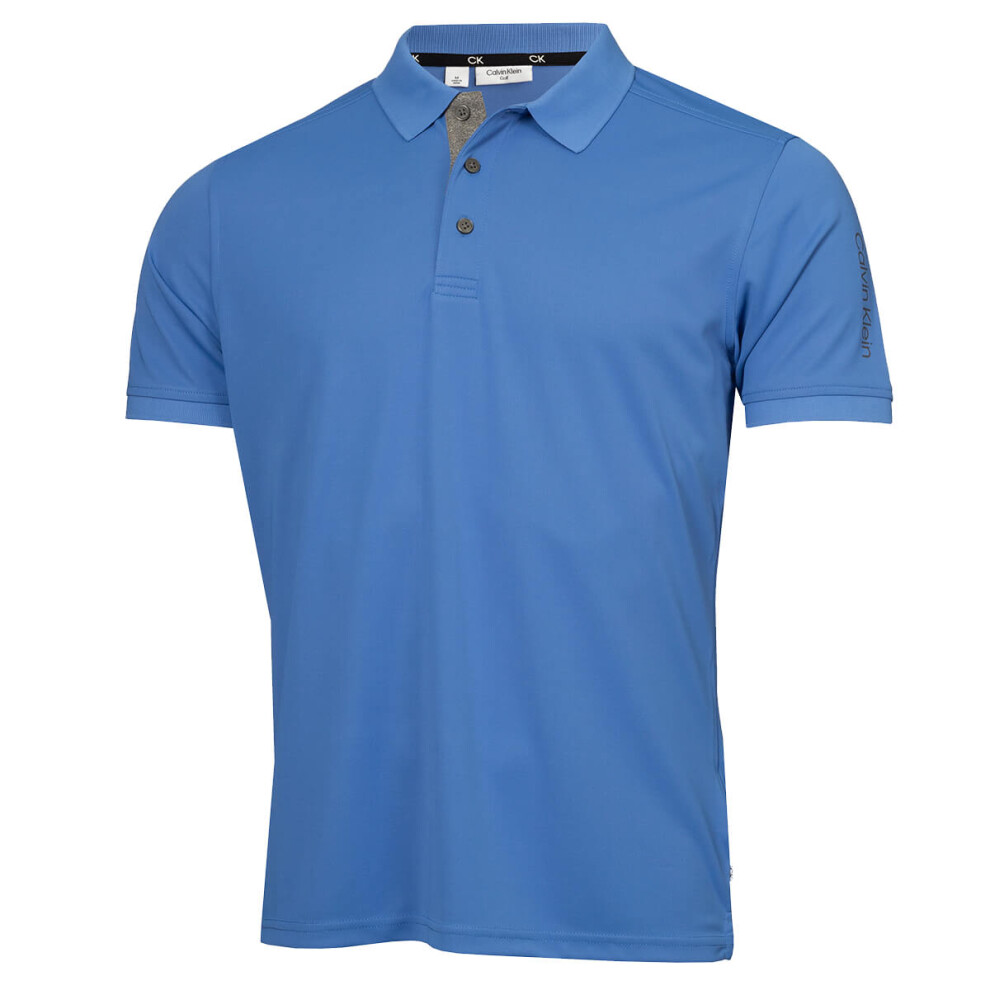 Calvin Klein (Xxxl, Sea ) Mens Club Golf Lightweight Breathable Wicking Polo Shirt Blue