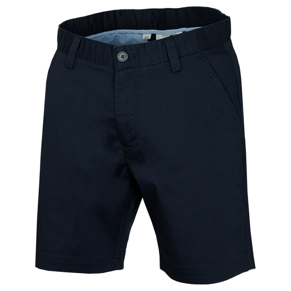 Calvin Klein (34" Waist, Navy) Mens 2026 Campus Chino Lightweight Stretch Golf Shorts Blue