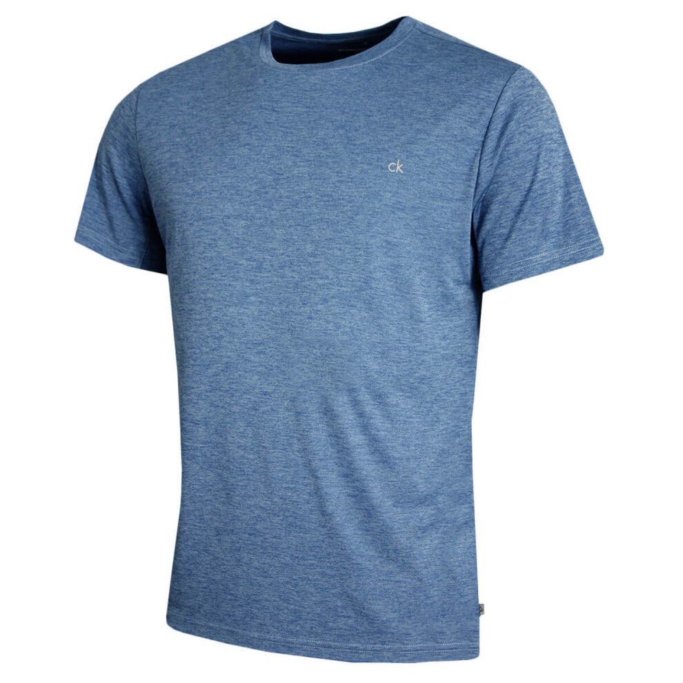 Calvin Klein (3Xl, Denim Marl) Mens 2026 Harlem Quick Drying Crew Neck Lightweight Golf T-Shirt