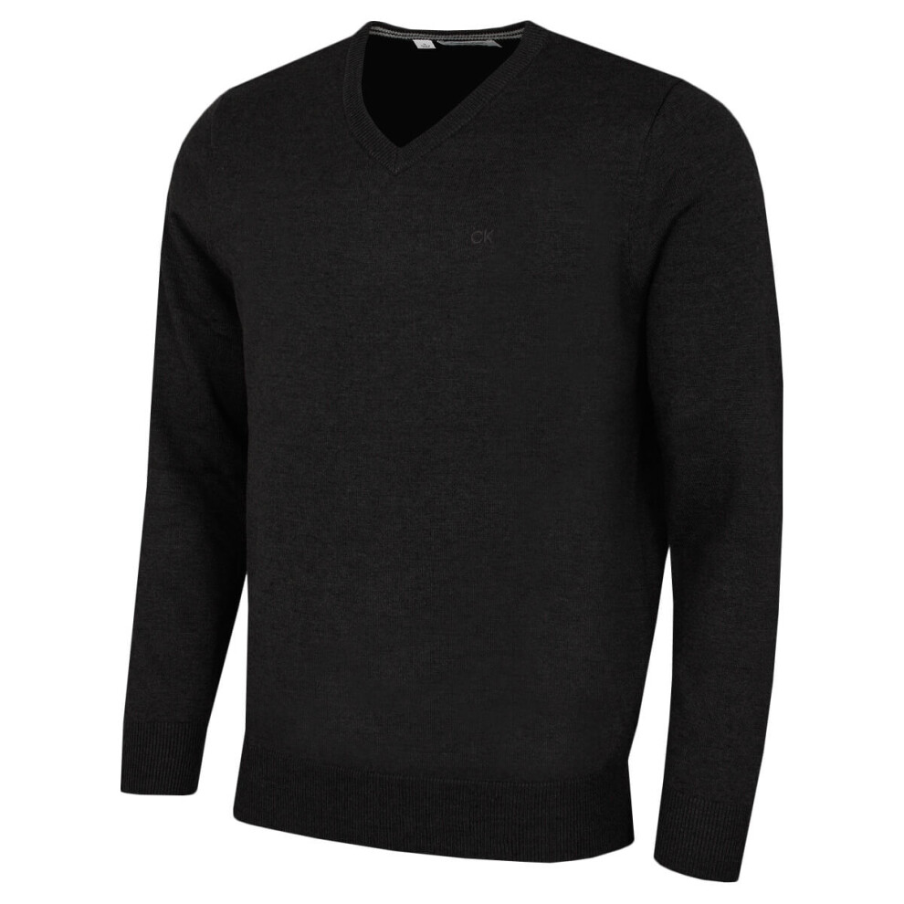 Calvin Klein (Xxxxl, Graphite) Mens 2026 V-Neck Soft Cotton Easy Care Golf Sweater