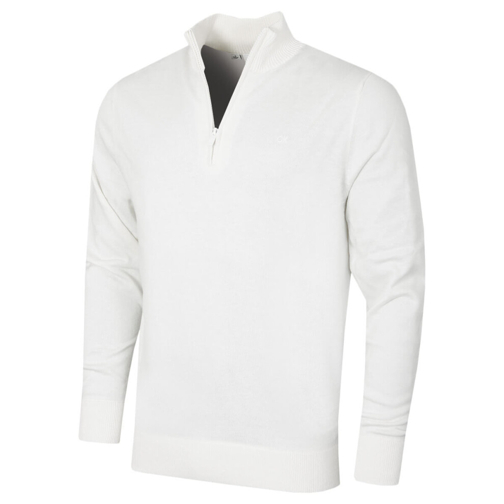 Calvin Klein (Xxxxl, ) Mens 2026 Campus 1/2 Zip All Season Easy Care Sweater White