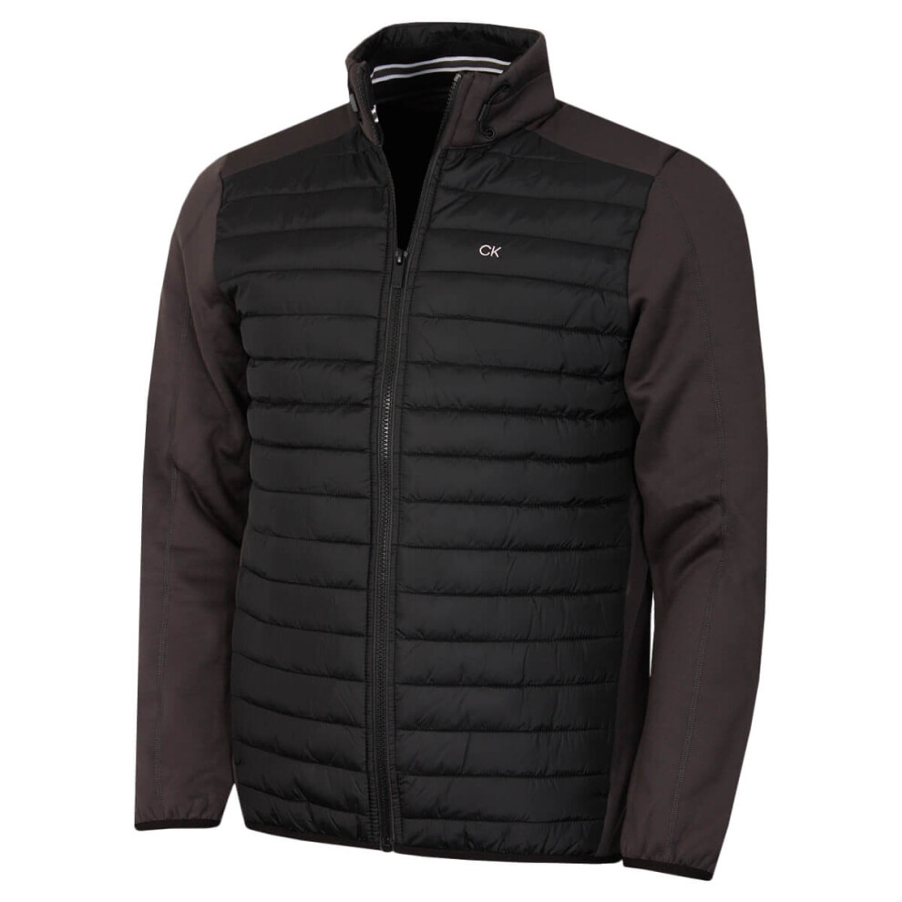 Calvin Klein (L, Storm/Black) Mens 2026 Ck Hybrid Insulate Lightweight Golf Jacket Black