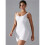1 Piece Workout Jumpsuits for Women Backless Tummy Control Sleeveless Jumpsuits White L 6
