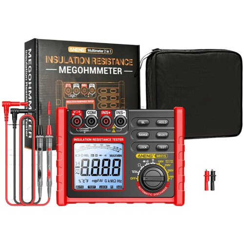 ANENG Insulation Resistance Tester 6000 Counts Range /AC Voltage Diode Tester with LCD Display