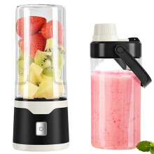 Blender Électrique Portable Multifonctionnel - Rechargeable par USB, Idéal pour les Milkshakes et les Jus - Noir