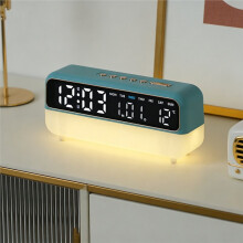 LED Digital Alarm Clock with Voice Control, Temperature Date Week Display, Adjustable Brightness Electronic Desk Clock