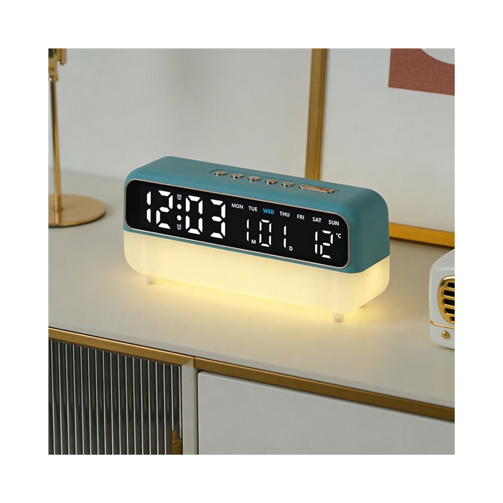Led Digital Alarm Clock With Voice Control, Temperature Date Week Display, Adjustable Brightness Electronic Desk Clock 6033558068554