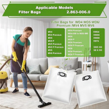 Vacuum Cleaner Bags for WD4 WD5 WD6 WD5P WD6P MV4 MV5 MV6 Wet and Dry Vacuum Cleaner, Dust Bags for 6pc